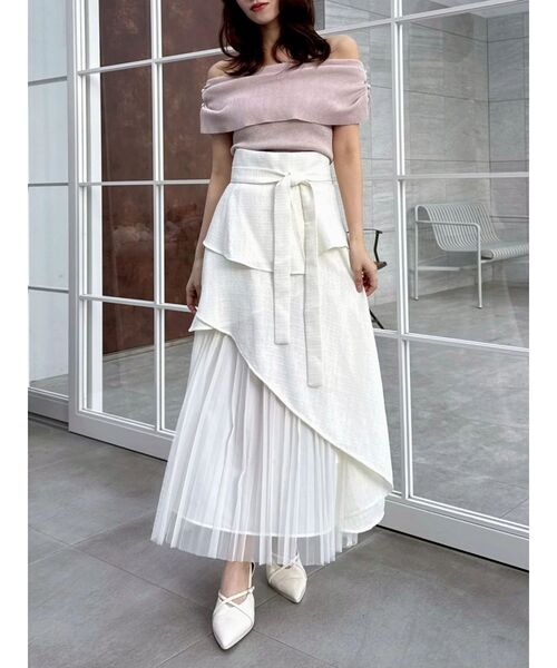 dazzlin（ダズリン）の「アシメティアードプリーツスカート（スカート・レディース・アイボリー/インディゴブルー/チャコールグレー・MEDIUM/SMALL）」の11枚目の写真