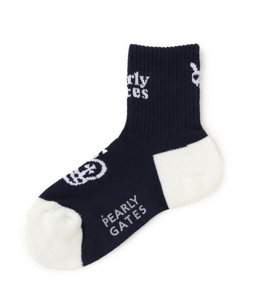 PEARLY GATES(パーリーゲイツ)の「【PEARLY GATES】差込スカルラビットショートSOX(ソックス/靴下・メンズ・ホワイト/ネイビー・FREE)」の2枚目の写真