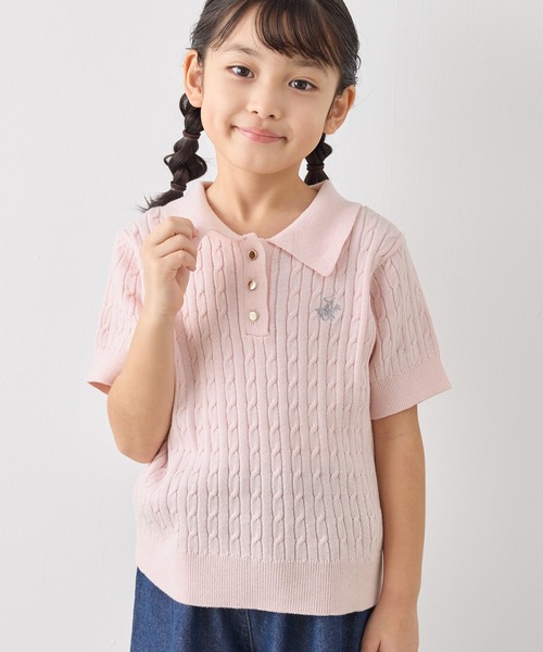 KIDS】【BEVERLY HILLS POLO CLUB】ポロカラーケーブルニット/リンク KIDS】【BEVERLY HILLS POLO CLUB】ポロカラーケーブルニット/リンク