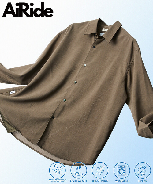 FREAK'S STORE（フリークスストア）の「限定展開 AiRide/エアライド リラックスフィット レギュラーカラーL/Sシャツ/ポケッタブル/吸水速乾/UVカット（シャツ/ブラウス・メンズ・ベージュ/チャコールグレー/ブラック/ネイビー/ブルー系その他・MEDIUM/SMALL/LARGE）」の3枚目の写真