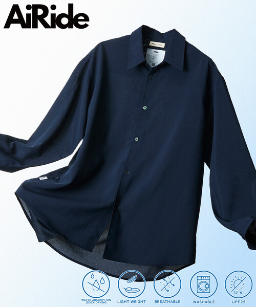 FREAK'S STORE（フリークスストア）の「限定展開 AiRide/エアライド リラックスフィット レギュラーカラーL/Sシャツ/ポケッタブル/吸水速乾/UVカット（シャツ/ブラウス・メンズ・ベージュ/チャコールグレー/ブラック/ネイビー/ブルー系その他・MEDIUM/SMALL/LARGE）」の4枚目の写真