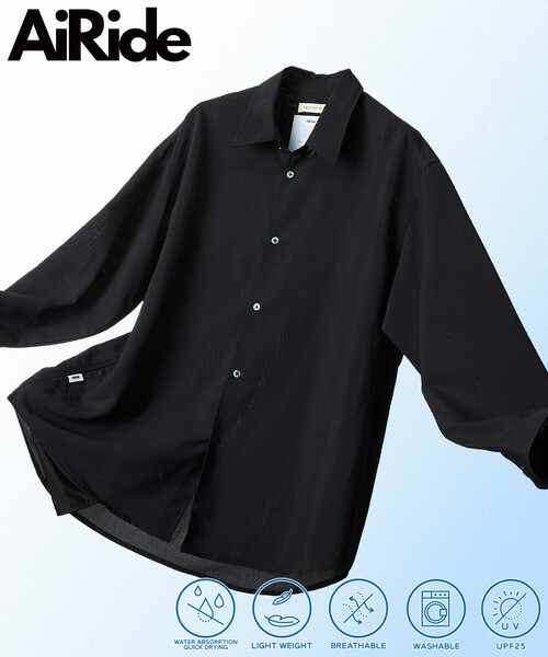 FREAK'S STORE（フリークスストア）の「限定展開 AiRide/エアライド リラックスフィット レギュラーカラーL/Sシャツ/ポケッタブル/吸水速乾/UVカット（シャツ/ブラウス・メンズ・ベージュ/チャコールグレー/ブラック/ネイビー/ブルー系その他・MEDIUM/SMALL/LARGE）」の2枚目の写真