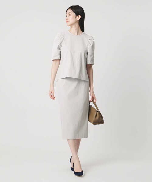 UNITED ARROWS（ユナイテッドアローズ）の「RIRANCHA ツイル タイトスカート ‐ウォッシャブル‐（スカート・レディース・ネイビー/オフホワイト/ライトグレー/ライトブルー・36/38/40）」の7枚目の写真