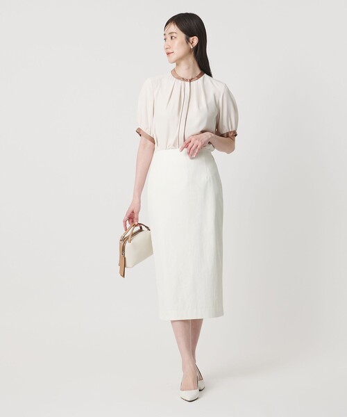 UNITED ARROWS（ユナイテッドアローズ）の「RIRANCHA ツイル タイトスカート ‐ウォッシャブル‐（スカート・レディース・ネイビー/オフホワイト/ライトグレー/ライトブルー・36/38/40）」の9枚目の写真