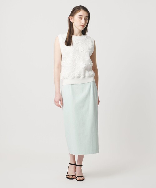 UNITED ARROWS（ユナイテッドアローズ）の「RIRANCHA ツイル タイトスカート ‐ウォッシャブル‐（スカート・レディース・ネイビー/オフホワイト/ライトグレー/ライトブルー・36/38/40）」の13枚目の写真