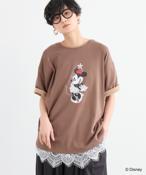 ＋81BRANCA（ハチイチブランカ）の「BARNYARDSTORM / ＋81BRANCA別注 / Mickey / Minnie / Tシャツ（Tシャツ/カットソー・レディース・チャコールグレー/ベージュ・FREE）」の2枚目の写真