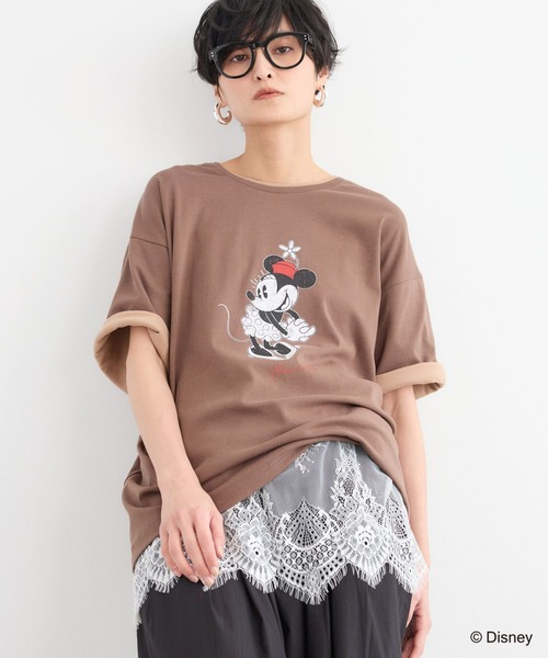 ＋81BRANCA（ハチイチブランカ）の「BARNYARDSTORM / ＋81BRANCA別注 / Mickey / Minnie / Tシャツ（Tシャツ/カットソー・レディース・チャコールグレー/ベージュ・FREE）」の14枚目の写真