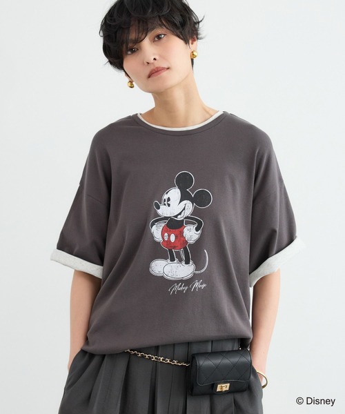 ＋81BRANCA（ハチイチブランカ）の「BARNYARDSTORM / ＋81BRANCA別注 / Mickey / Minnie / Tシャツ（Tシャツ/カットソー・レディース・チャコールグレー/ベージュ・FREE）」の16枚目の写真