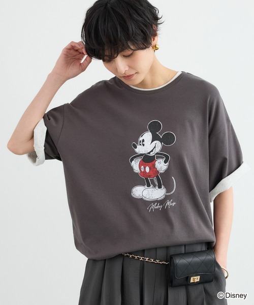 ＋81BRANCA（ハチイチブランカ）の「BARNYARDSTORM / ＋81BRANCA別注 / Mickey / Minnie / Tシャツ（Tシャツ/カットソー・レディース・チャコールグレー/ベージュ・FREE）」の17枚目の写真