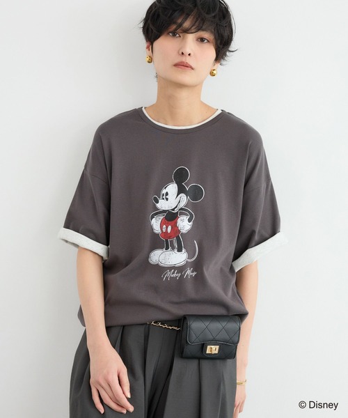 ＋81BRANCA（ハチイチブランカ）の「BARNYARDSTORM / ＋81BRANCA別注 / Mickey / Minnie / Tシャツ（Tシャツ/カットソー・レディース・チャコールグレー/ベージュ・FREE）」の21枚目の写真