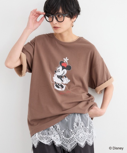 ＋81BRANCA（ハチイチブランカ）の「BARNYARDSTORM / ＋81BRANCA別注 / Mickey / Minnie / Tシャツ（Tシャツ/カットソー・レディース・チャコールグレー/ベージュ・FREE）」の9枚目の写真