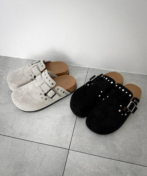 WEGO（ウィゴー）の「WEGO/【26年春夏新作】スタッズデザインサボ（サンダル・レディース・ブラック/ライトベージュ・SMALL/LARGE/MEDIUM）」の7枚目の写真