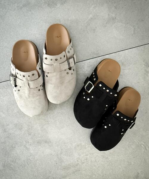 WEGO（ウィゴー）の「WEGO/【26年春夏新作】スタッズデザインサボ（サンダル・レディース・ブラック/ライトベージュ・SMALL/LARGE/MEDIUM）」の8枚目の写真