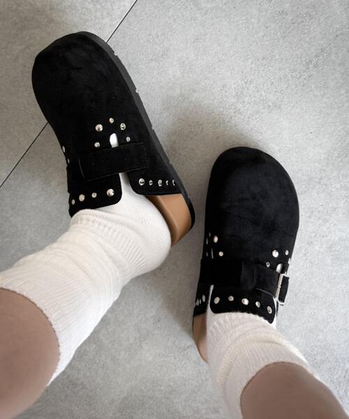 WEGO（ウィゴー）の「WEGO/【26年春夏新作】スタッズデザインサボ（サンダル・レディース・ブラック/ライトベージュ・SMALL/LARGE/MEDIUM）」の10枚目の写真