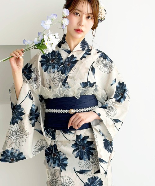お嬢さん総レースレースフリルセパレート浴衣（浴衣）｜NOEMIE