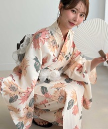 レディースの浴衣（イエロー/黄色系・花柄・ボタニカル柄