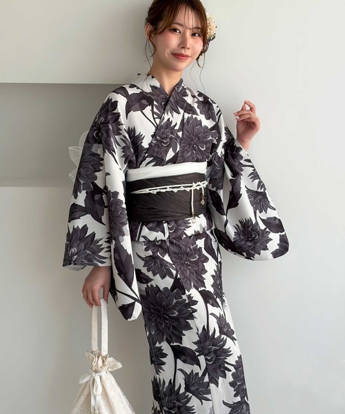 GeeRA(ジーラ)の「アソート花柄浴衣3点セット(浴衣・レディース・ネイビー系1/イエロー系その他/ブルー系その他/ホワイト系その他・FREE)」の10枚目の写真