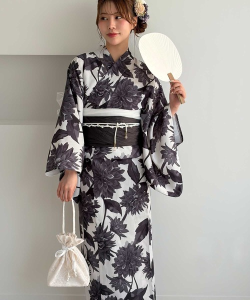 GeeRA(ジーラ)の「アソート花柄浴衣3点セット(浴衣・レディース・ネイビー系1/イエロー系その他/ブルー系その他/ホワイト系その他・FREE)」の9枚目の写真