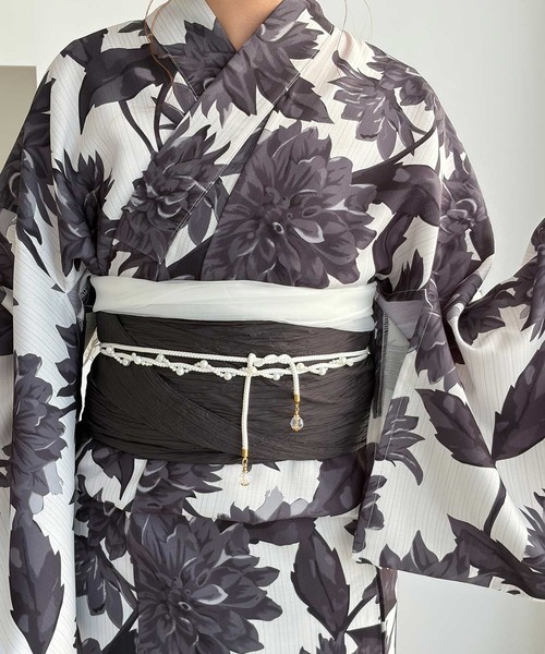 GeeRA(ジーラ)の「アソート花柄浴衣3点セット(浴衣・レディース・ネイビー系1/イエロー系その他/ブルー系その他/ホワイト系その他・FREE)」の14枚目の写真