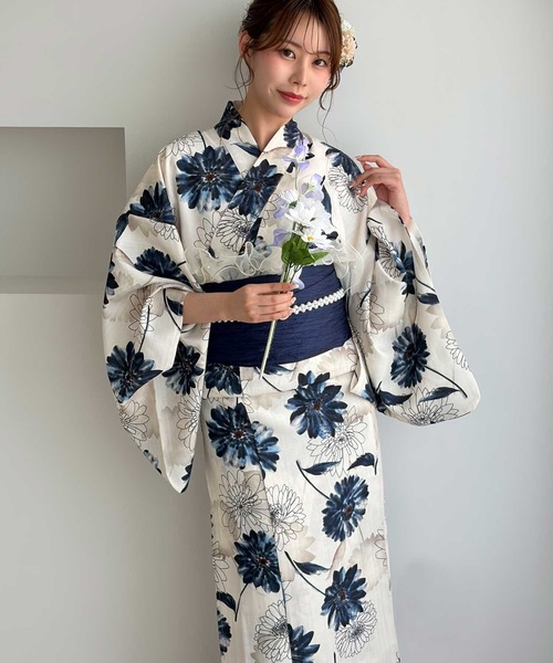 GeeRA(ジーラ)の「アソート花柄浴衣3点セット(浴衣・レディース・ネイビー系1/イエロー系その他/ブルー系その他/ホワイト系その他・FREE)」の21枚目の写真
