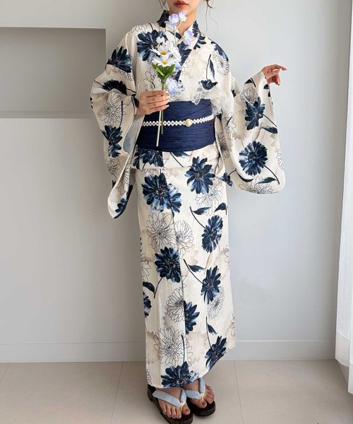 GeeRA(ジーラ)の「アソート花柄浴衣3点セット(浴衣・レディース・ネイビー系1/イエロー系その他/ブルー系その他/ホワイト系その他・FREE)」の22枚目の写真