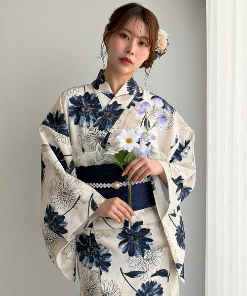 GeeRA(ジーラ)の「アソート花柄浴衣3点セット(浴衣・レディース・ネイビー系1/イエロー系その他/ブルー系その他/ホワイト系その他・FREE)」の20枚目の写真