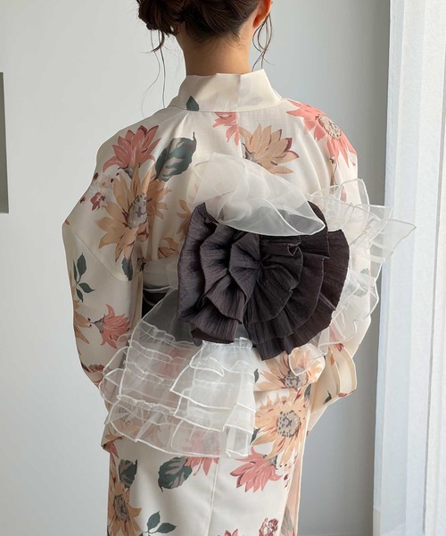 GeeRA(ジーラ)の「アソート花柄浴衣3点セット(浴衣・レディース・ネイビー系1/イエロー系その他/ブルー系その他/ホワイト系その他・FREE)」の6枚目の写真