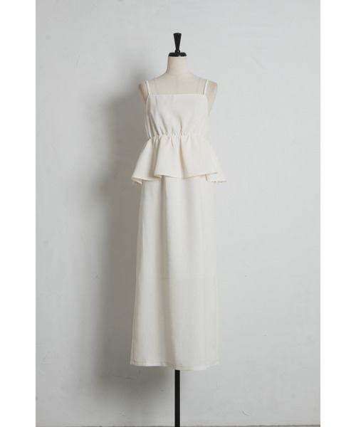 tocco closet(トッコ クローゼット)の「【ZOZO限定】サマーツイードウエストフリルキャミソールワンピース(ワンピース・レディース・アイボリー/ピンク/ネイビー・M)」の4枚目の写真