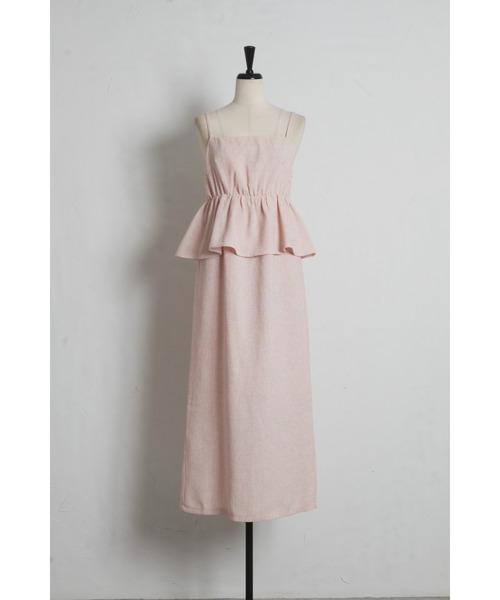 tocco closet(トッコ クローゼット)の「【ZOZO限定】サマーツイードウエストフリルキャミソールワンピース(ワンピース・レディース・アイボリー/ピンク/ネイビー・M)」の6枚目の写真