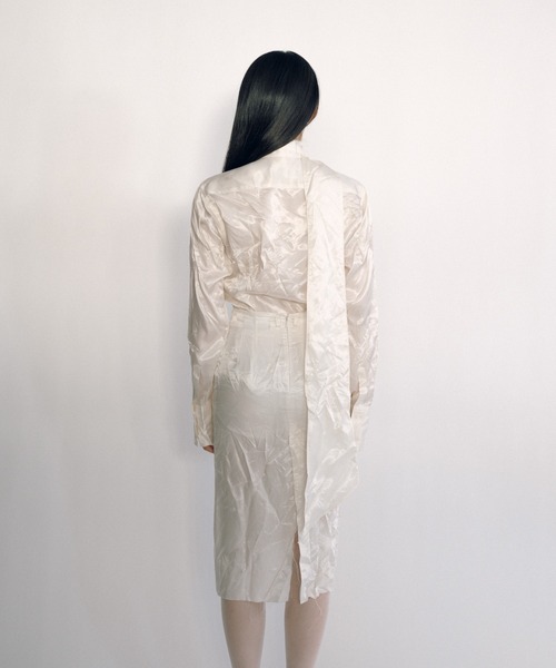 KEISUKEYOSHIDA（ケイスケヨシダ）の「Lining Long Collar Shirt（シャツ/ブラウス・レディース・ブラック/チャコールグレー/ホワイト・S/M/L）」の7枚目の写真