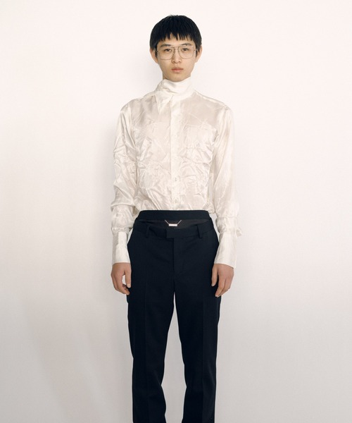 KEISUKEYOSHIDA（ケイスケヨシダ）の「Lining Long Collar Shirt（シャツ/ブラウス・レディース・ブラック/チャコールグレー/ホワイト・S/M/L）」の10枚目の写真