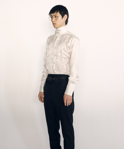 KEISUKEYOSHIDA（ケイスケヨシダ）の「Lining Long Collar Shirt（シャツ/ブラウス・レディース・ブラック/チャコールグレー/ホワイト・S/M/L）」の11枚目の写真
