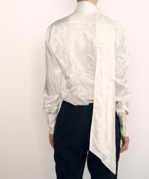 KEISUKEYOSHIDA（ケイスケヨシダ）の「Lining Long Collar Shirt（シャツ/ブラウス・レディース・ブラック/チャコールグレー/ホワイト・S/M/L）」の15枚目の写真