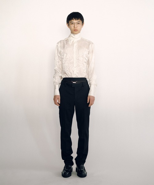 KEISUKEYOSHIDA（ケイスケヨシダ）の「Lining Long Collar Shirt（シャツ/ブラウス・レディース・ブラック/チャコールグレー/ホワイト・S/M/L）」の16枚目の写真