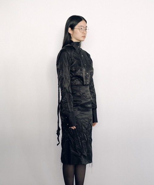 KEISUKEYOSHIDA（ケイスケヨシダ）の「Lining Long Collar Shirt（シャツ/ブラウス・レディース・ブラック/チャコールグレー/ホワイト・S/M/L）」の18枚目の写真