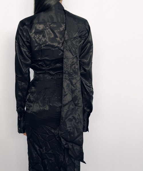 KEISUKEYOSHIDA（ケイスケヨシダ）の「Lining Long Collar Shirt（シャツ/ブラウス・レディース・ブラック/チャコールグレー/ホワイト・S/M/L）」の21枚目の写真