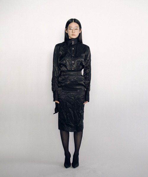 KEISUKEYOSHIDA（ケイスケヨシダ）の「Lining Long Collar Shirt（シャツ/ブラウス・レディース・ブラック/チャコールグレー/ホワイト・S/M/L）」の22枚目の写真