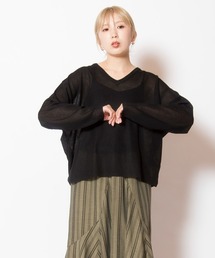 OSMOSIS | シアーバックタックニットプルオーバー(ニット/セーター)