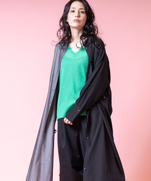 OSMOSIS（オズモーシス）の「シアーバックタックニットプルオーバー（ニット/セーター・レディース・ライトグレー/レッド/グリーン/ブラック・ONE SIZE）」の9枚目の写真