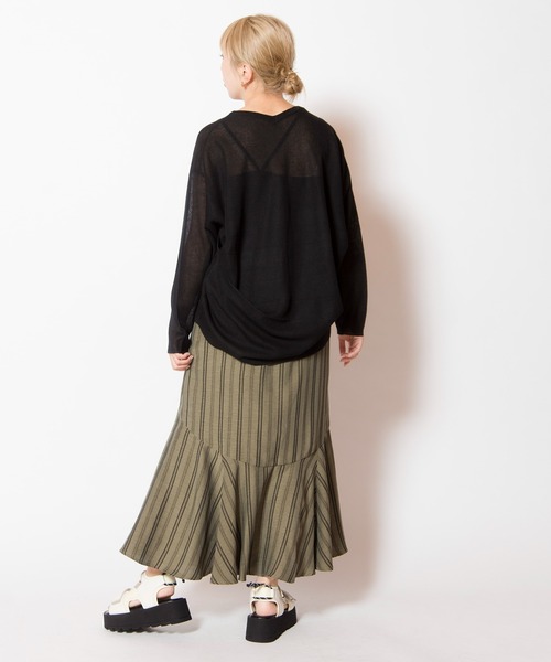 OSMOSIS（オズモーシス）の「シアーバックタックニットプルオーバー（ニット/セーター・レディース・ライトグレー/レッド/グリーン/ブラック・ONE SIZE）」の17枚目の写真