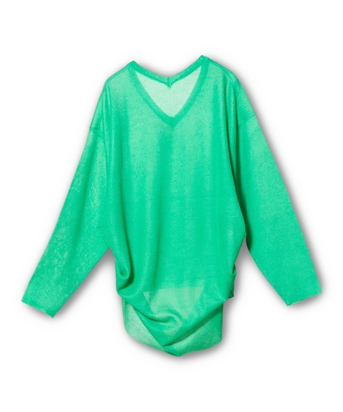 OSMOSIS（オズモーシス）の「シアーバックタックニットプルオーバー（ニット/セーター・レディース・ライトグレー/レッド/グリーン/ブラック・ONE SIZE）」の19枚目の写真