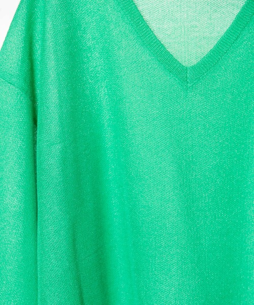 OSMOSIS（オズモーシス）の「シアーバックタックニットプルオーバー（ニット/セーター・レディース・ライトグレー/レッド/グリーン/ブラック・ONE SIZE）」の20枚目の写真