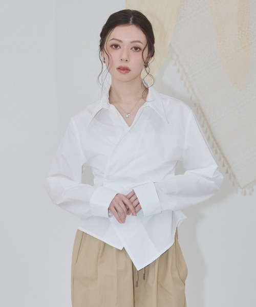 ENVYM（アンビー）の「カシュクールブラウス（シャツ/ブラウス・レディース・ホワイト/ピンク/サックスブルー/ブルー・FREE）」の17枚目の写真