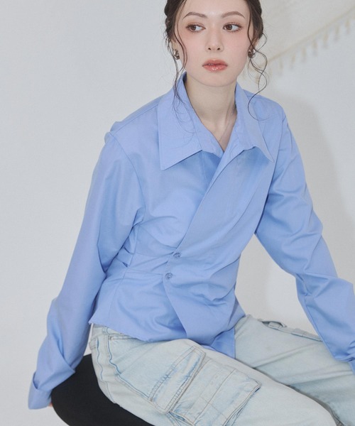 ENVYM（アンビー）の「カシュクールブラウス（シャツ/ブラウス・レディース・ホワイト/ピンク/サックスブルー/ブルー・FREE）」の22枚目の写真