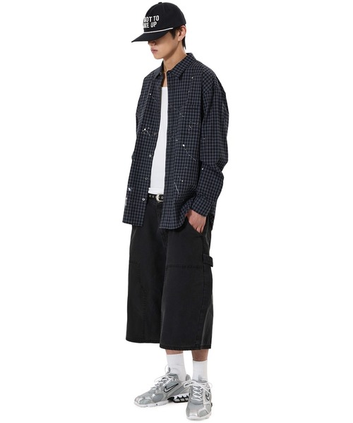 OY（オーワイ）の「『OY/オーワイ』SPLATTERED CHECK SHIRT/スプラッタードチェック シャツ（シャツ/ブラウス・メンズ・ブラック・L/M）」の6枚目の写真