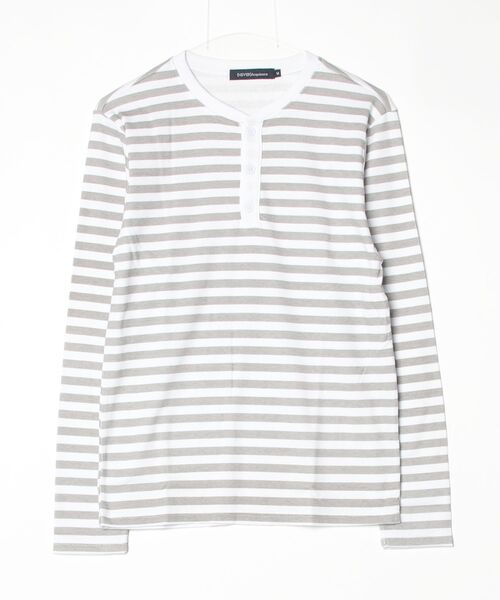  (Never) Acquiesce（ネバーアクイース）の「スパンテレコヘンリーネックロンT（Tシャツ/カットソー・メンズ・グレー/ブラック/ホワイト/ホワイト系その他/グレー系その他・MEDIUM/X-LARGE/LARGE）」の3枚目の写真