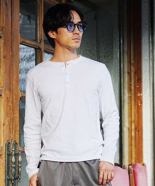  (Never) Acquiesce（ネバーアクイース）の「スパンテレコヘンリーネックロンT（Tシャツ/カットソー・メンズ・グレー/ブラック/ホワイト/ホワイト系その他/グレー系その他・MEDIUM/X-LARGE/LARGE）」の6枚目の写真