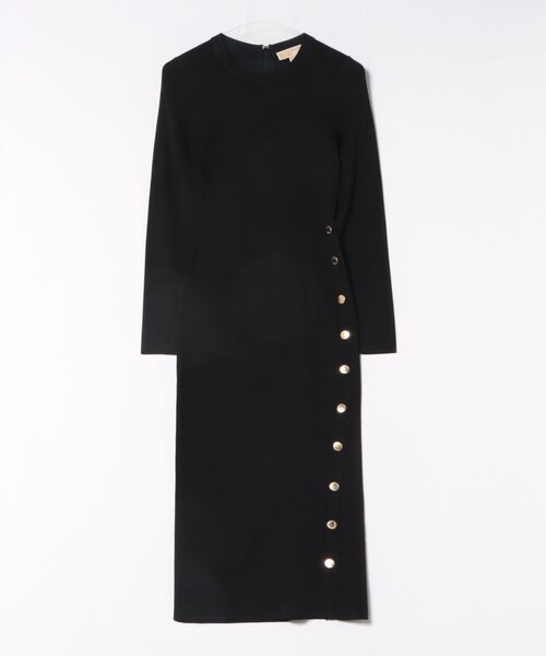 MICHAEL KORS(マイケルコース)の「ビスコースブレンド スナップ ドレス(ワンピース・レディース・ブラック・M/S/XS/L/XL)」の1枚目の写真