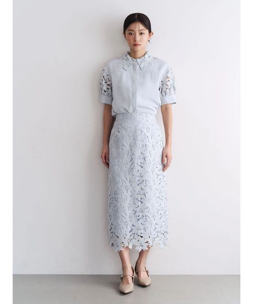 TONAL(トーナル)の「ケミカルレースタイトスカート(スカート・レディース・ピンク/オフホワイト/ライトブルー・MEDIUM/SMALL)」の5枚目の写真