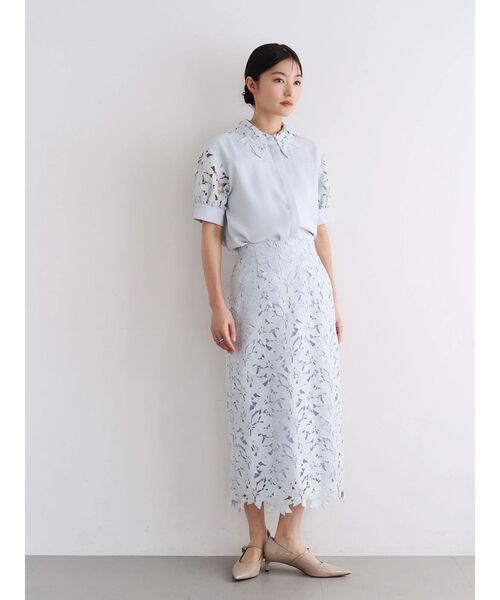 TONAL(トーナル)の「ケミカルレースタイトスカート(スカート・レディース・ピンク/オフホワイト/ライトブルー・MEDIUM/SMALL)」の6枚目の写真
